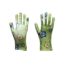 Garden Series Green Printed Polyester Garden Gloves